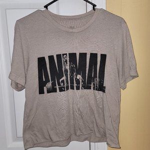 Animal tan crop tee - Stefi Cohen